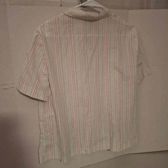 3/$15 Alfred Dunner Womens 12 Striped Floral Embroidered Sequin Blouse - Picture 4 of 6